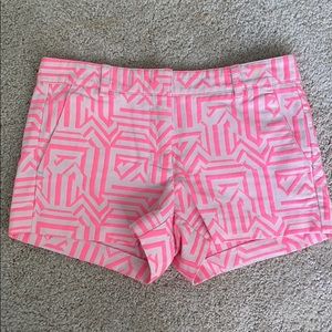 J.Crew neon pink geometric print shorts